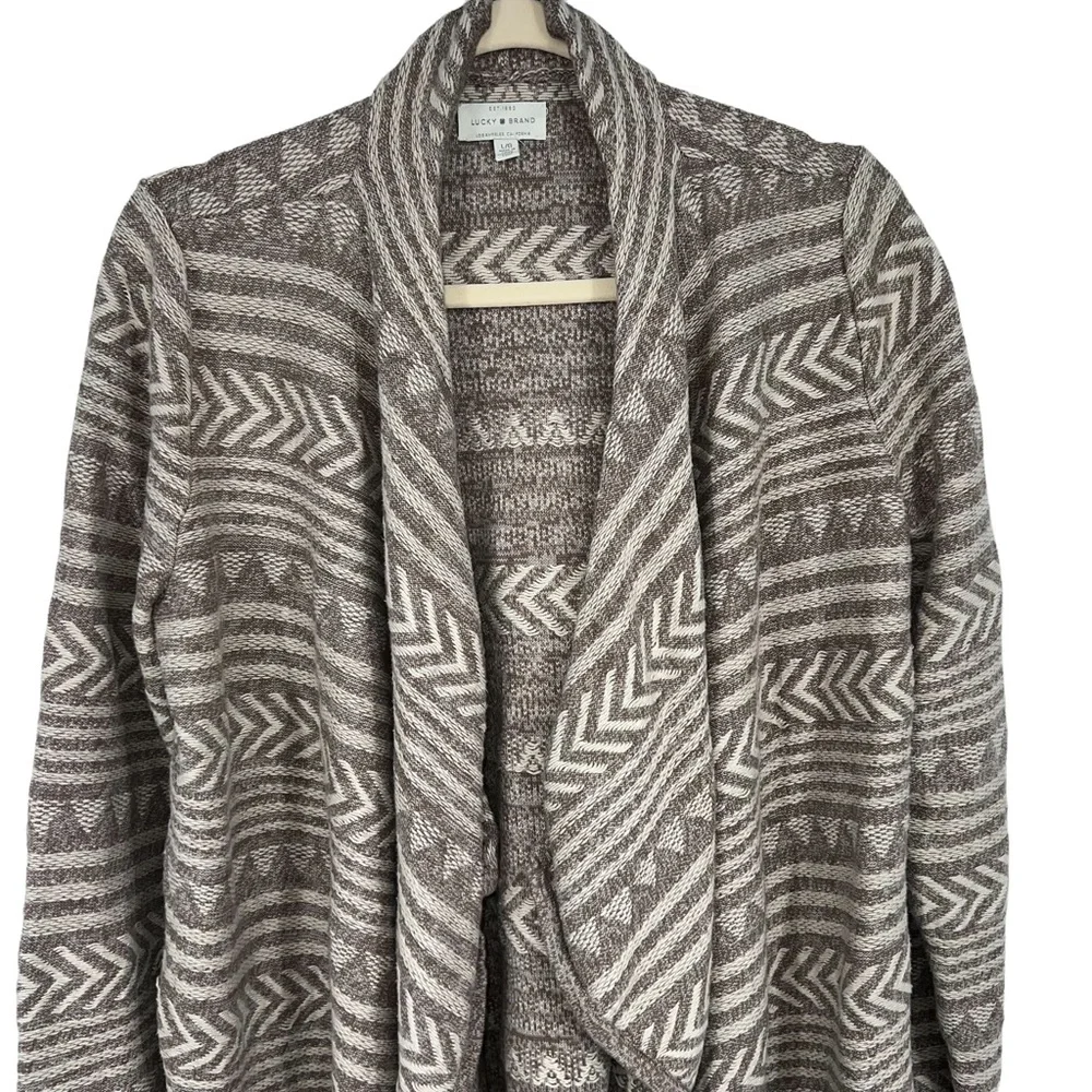Lucky Brand Geo Stitch Cardigan Sweater size L - Picture 3 of 12
